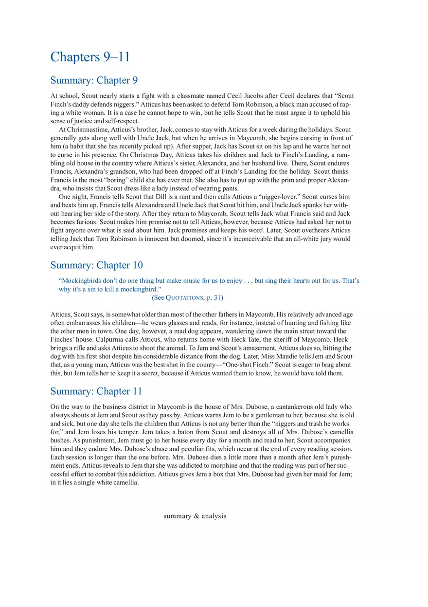 To Kill a Mockingbird Summary & Analysis Ch. 9-11 - Page 1