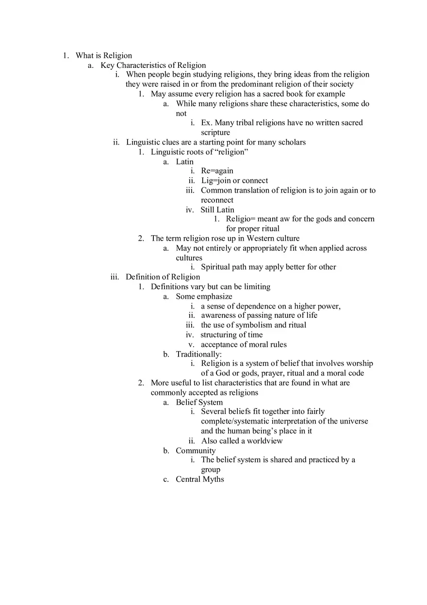 Religion Notes - Page 1