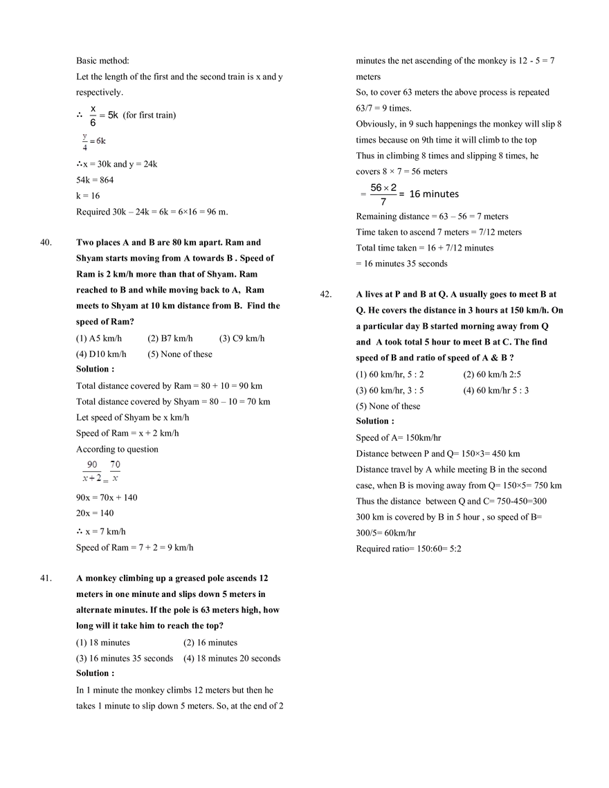 Time, Speed and Distance - Page 10