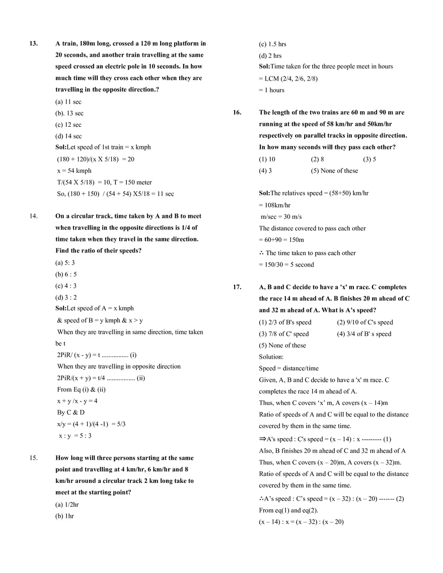 Time, Speed and Distance - Page 5