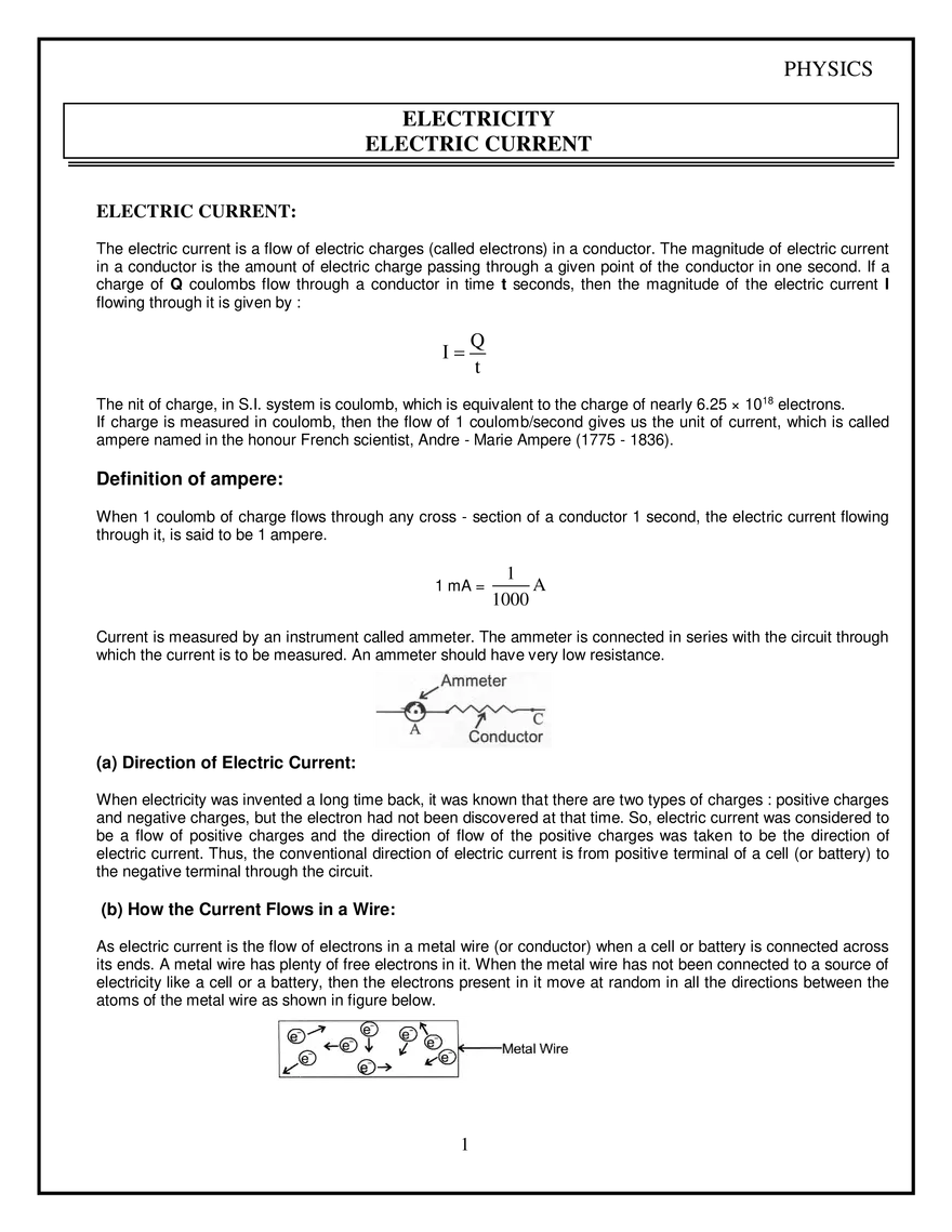 Electric Current - Page 1