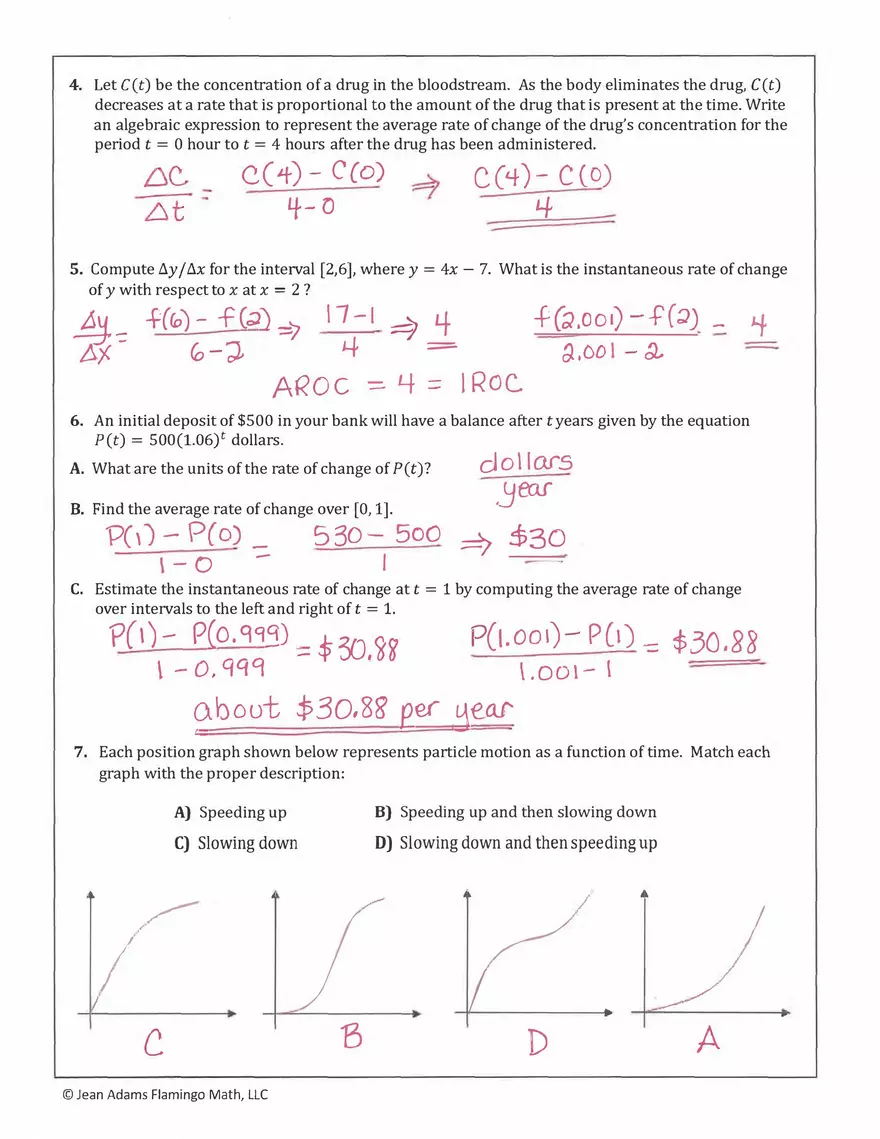 1.1 Practice Key Concept of Instantaneous Rate - Page 2