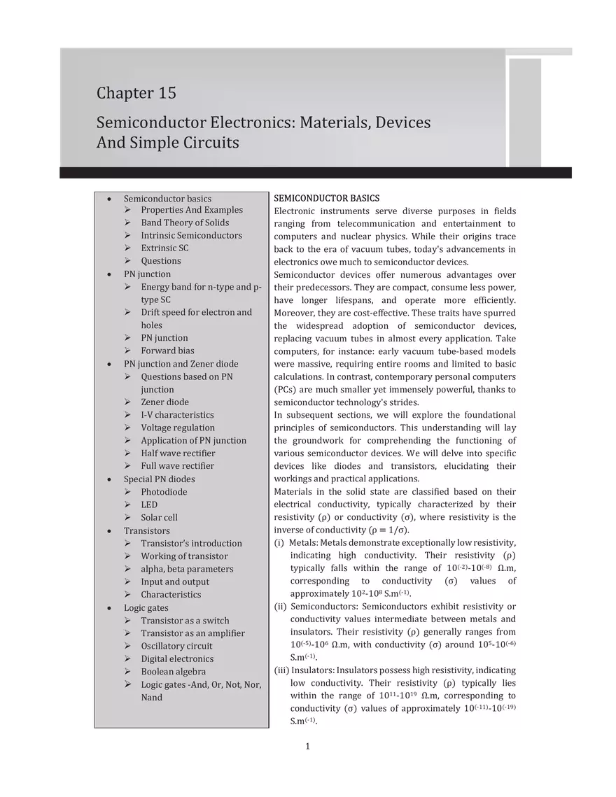 Semiconductor Electronics - Page 1