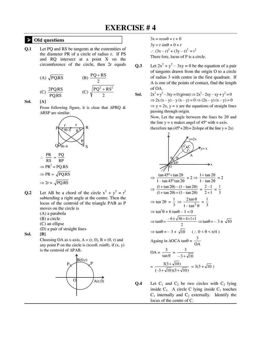 Circle Exercise # 4 - Page 1