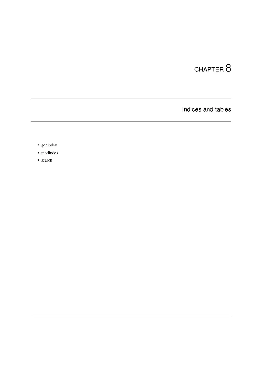 Chapter 8 Indices and Tables - Page 1