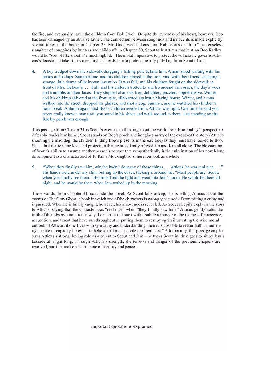 To Kill a Mockingbird Important Quotations Explained - Page 2