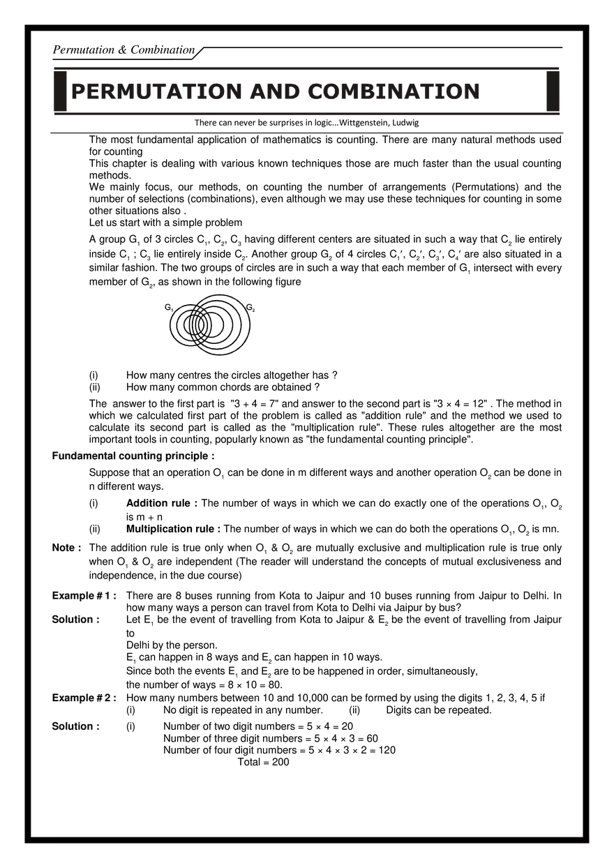 Permutation & Combination - Page 1