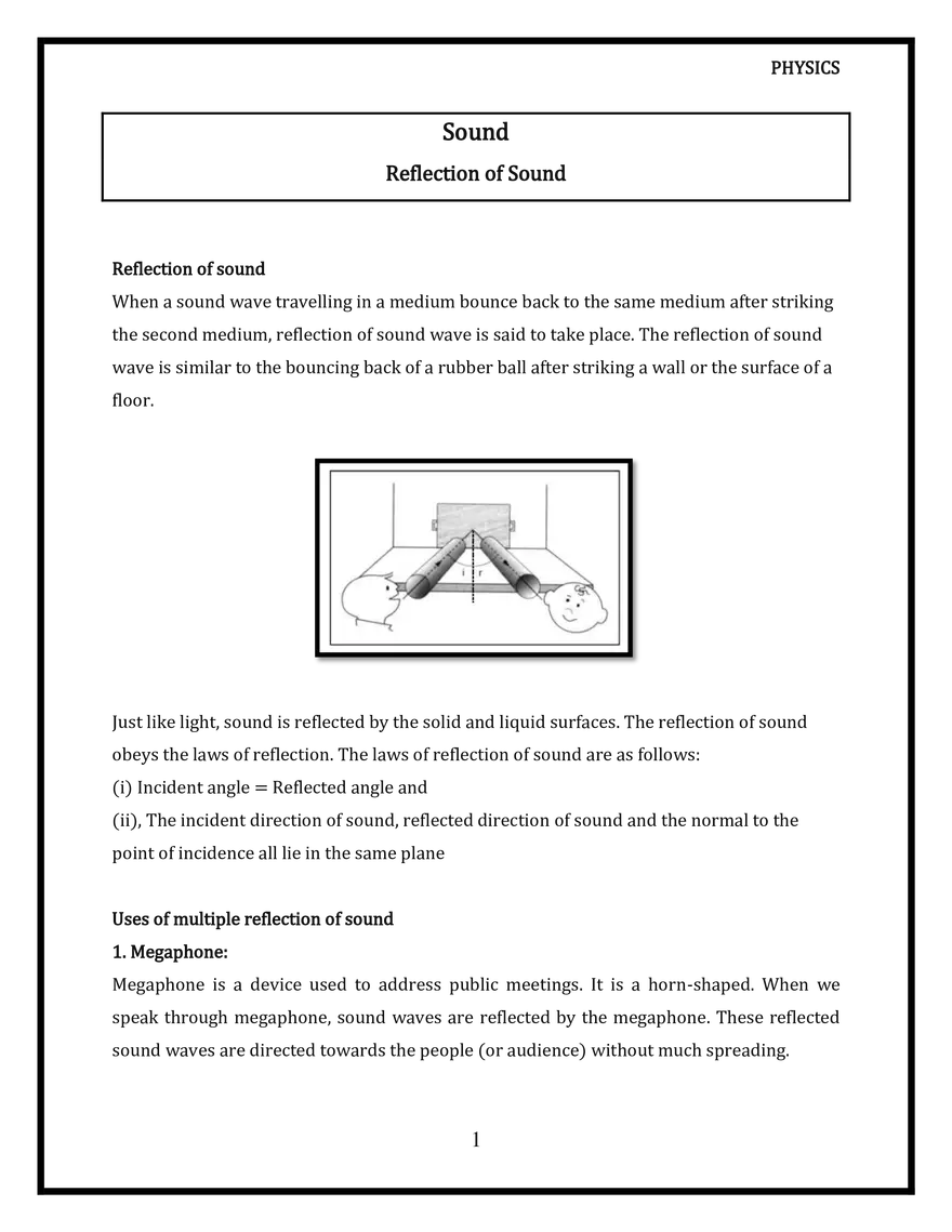 Reflection of Sound - Page 1