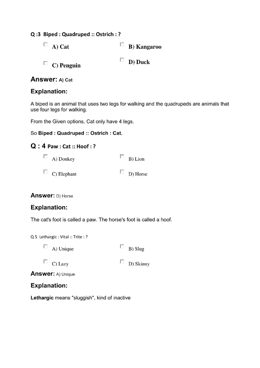 Analogy - Verbal Reasoning - Page 2