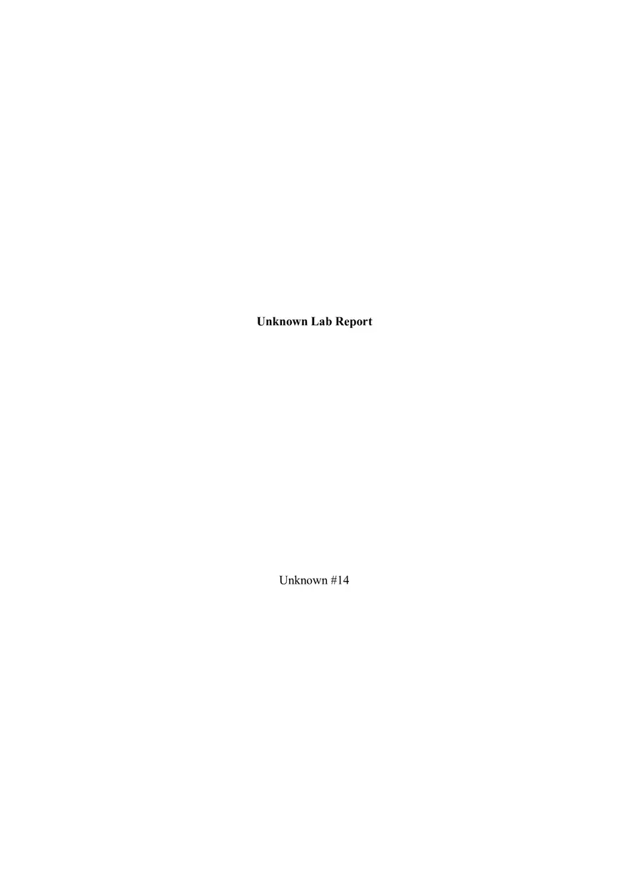 Microbiology Unknown Lab Report Example - Page 1