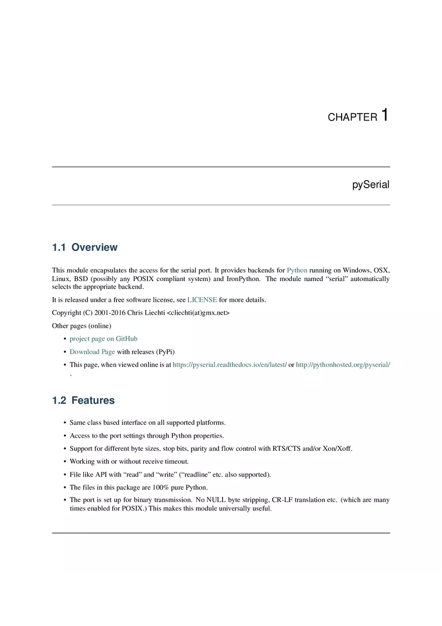 Chapter 1 pySerial - Page 1