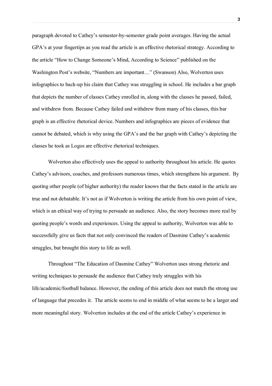 An Analysis of The Education of Dasmine Cathey - Page 3