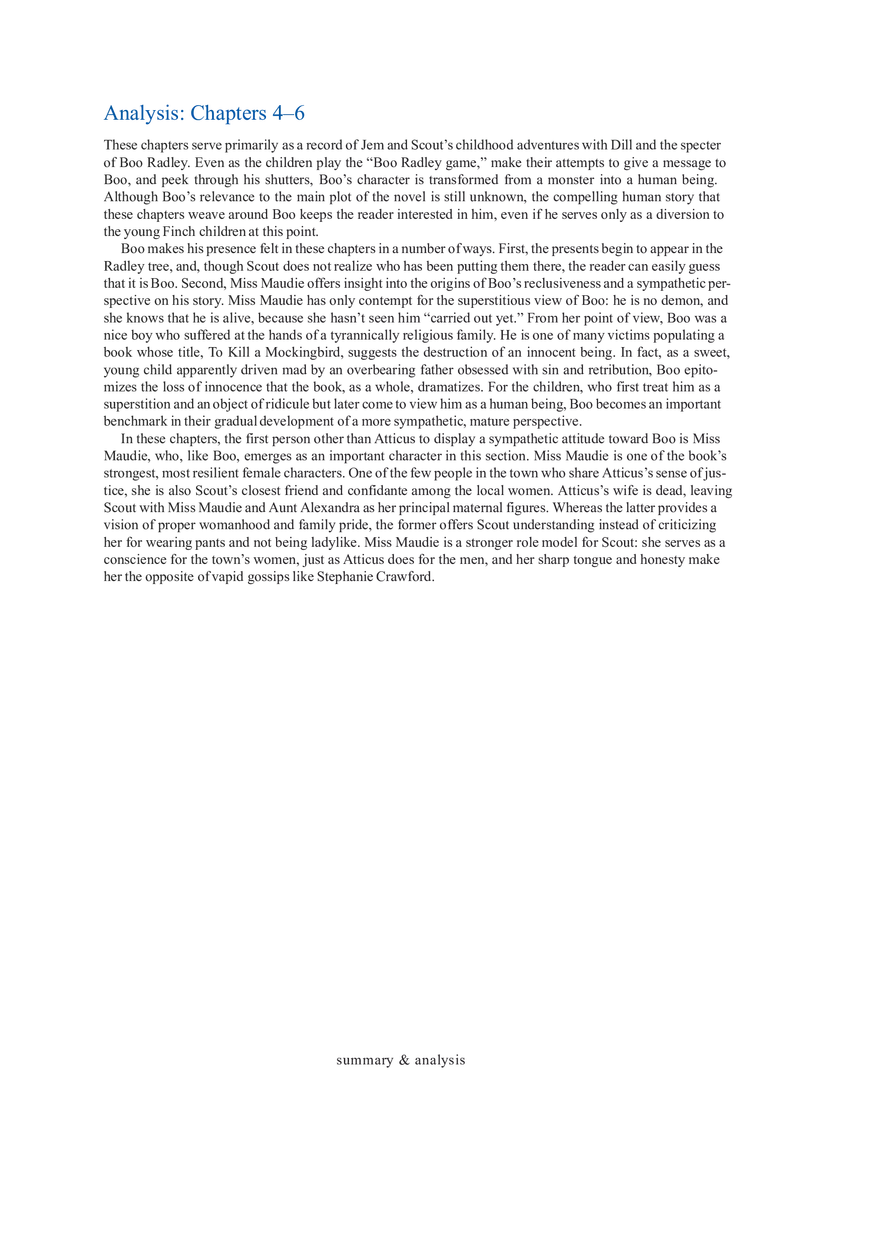 To Kill a Mockingbird Summary & Analysis Ch. 4-6 - Page 2