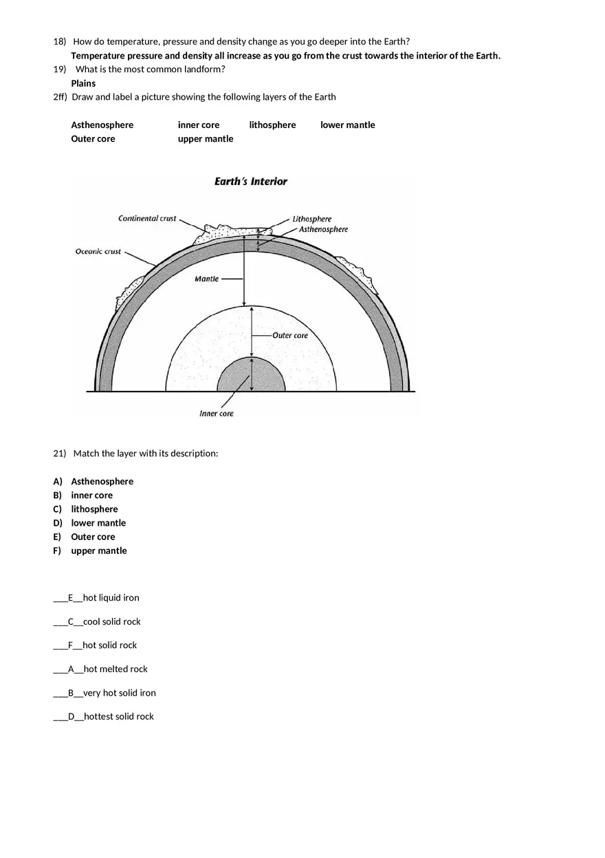 Chapter 1 Earth’s Layers – Answer Key - Page 2