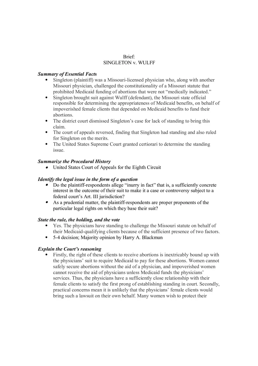 Singleton v Wulff - Page 1