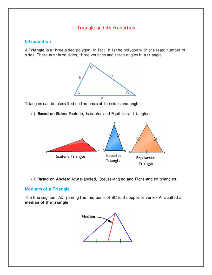 Triangle and Its Properties - Page 1
