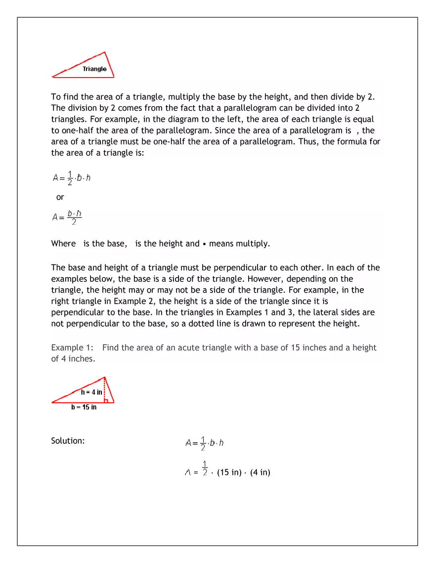 Areas of Parallelograms and Triangles - Page 7