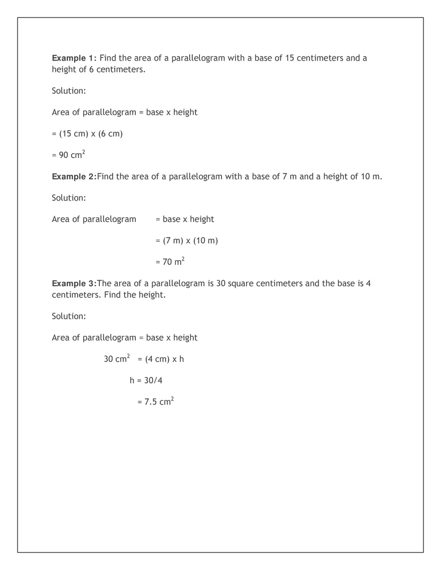 Areas of Parallelograms and Triangles - Page 2