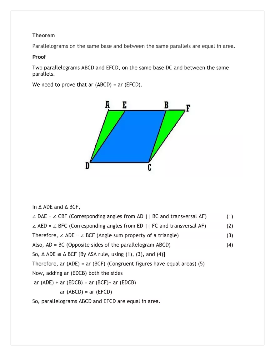 Areas of Parallelograms and Triangles - Page 3