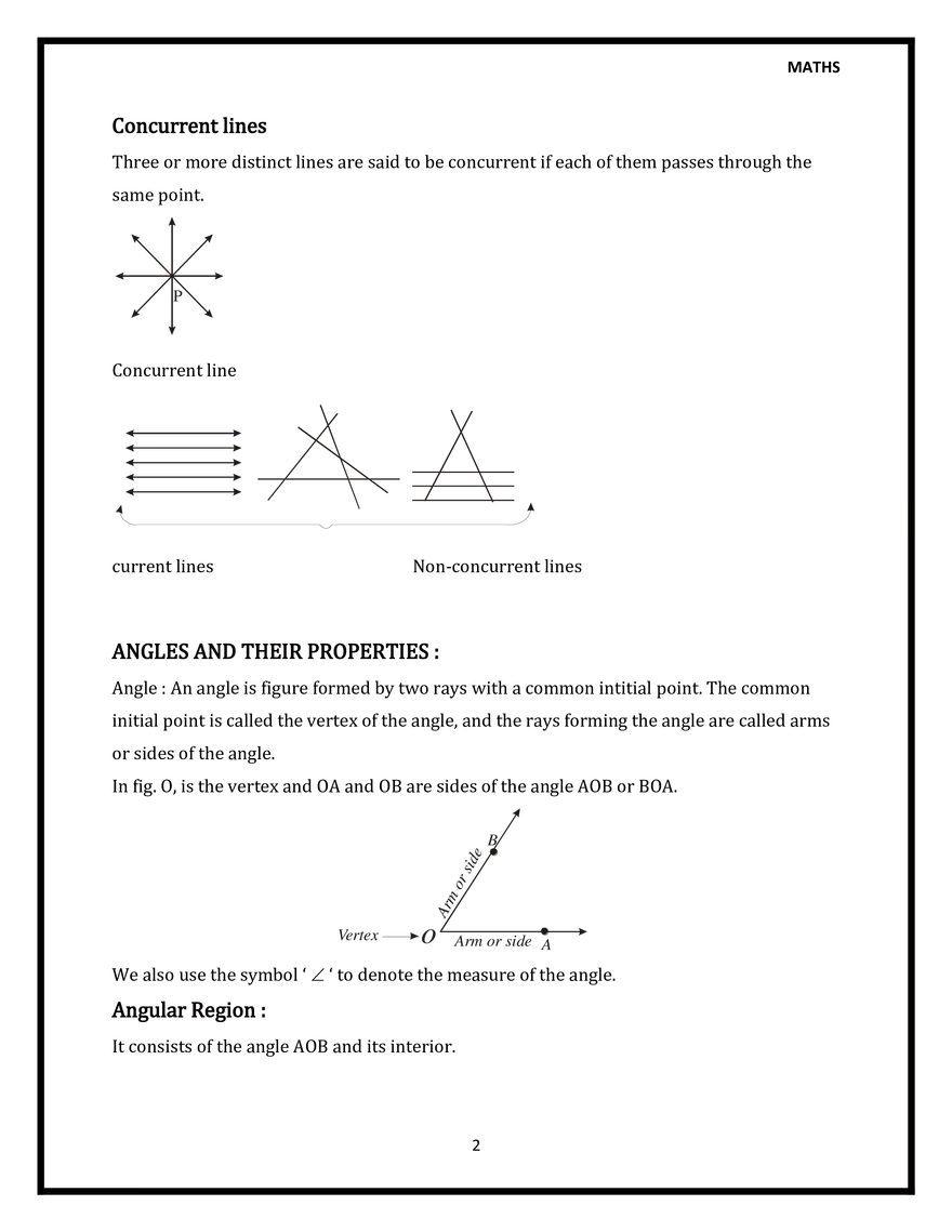 Basic Terms and Definition of Lines and Angles - Page 2