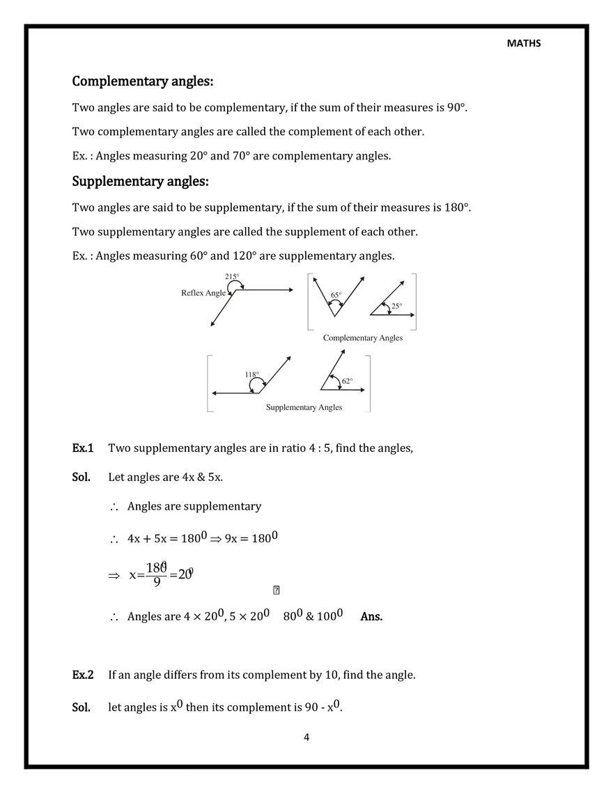 Basic Terms and Definition of Lines and Angles - Page 4