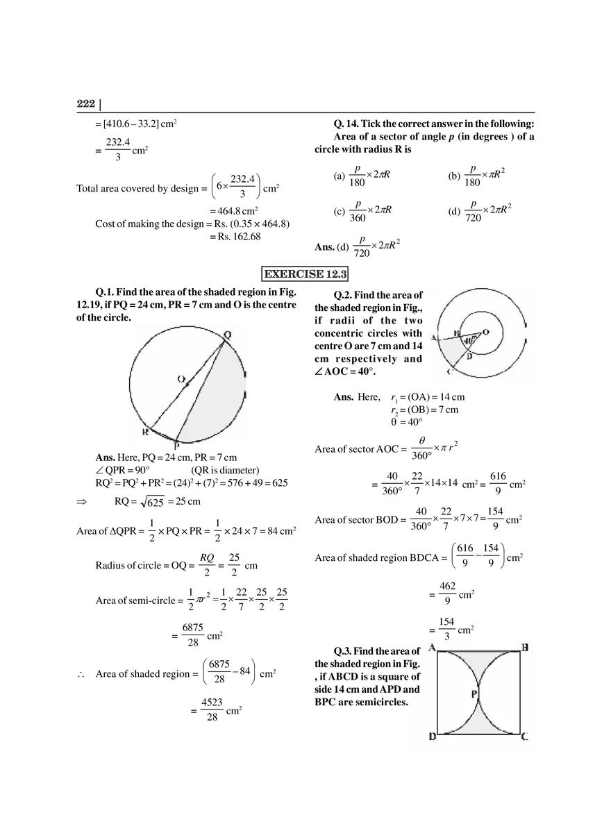 Chapter 12 Areas Related to Circles - Page 9