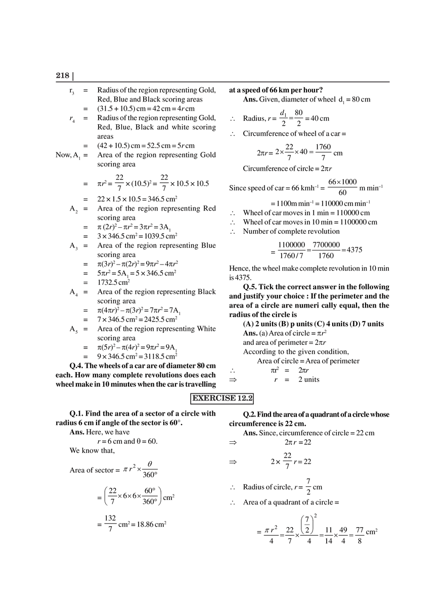 Chapter 12 Areas Related to Circles - Page 2