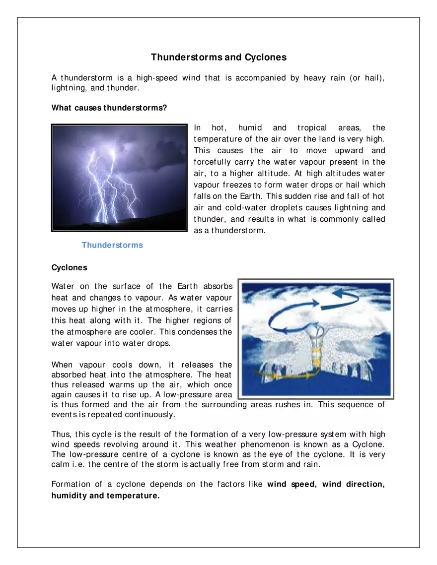 Thunderstorms and Cyclones - Page 1