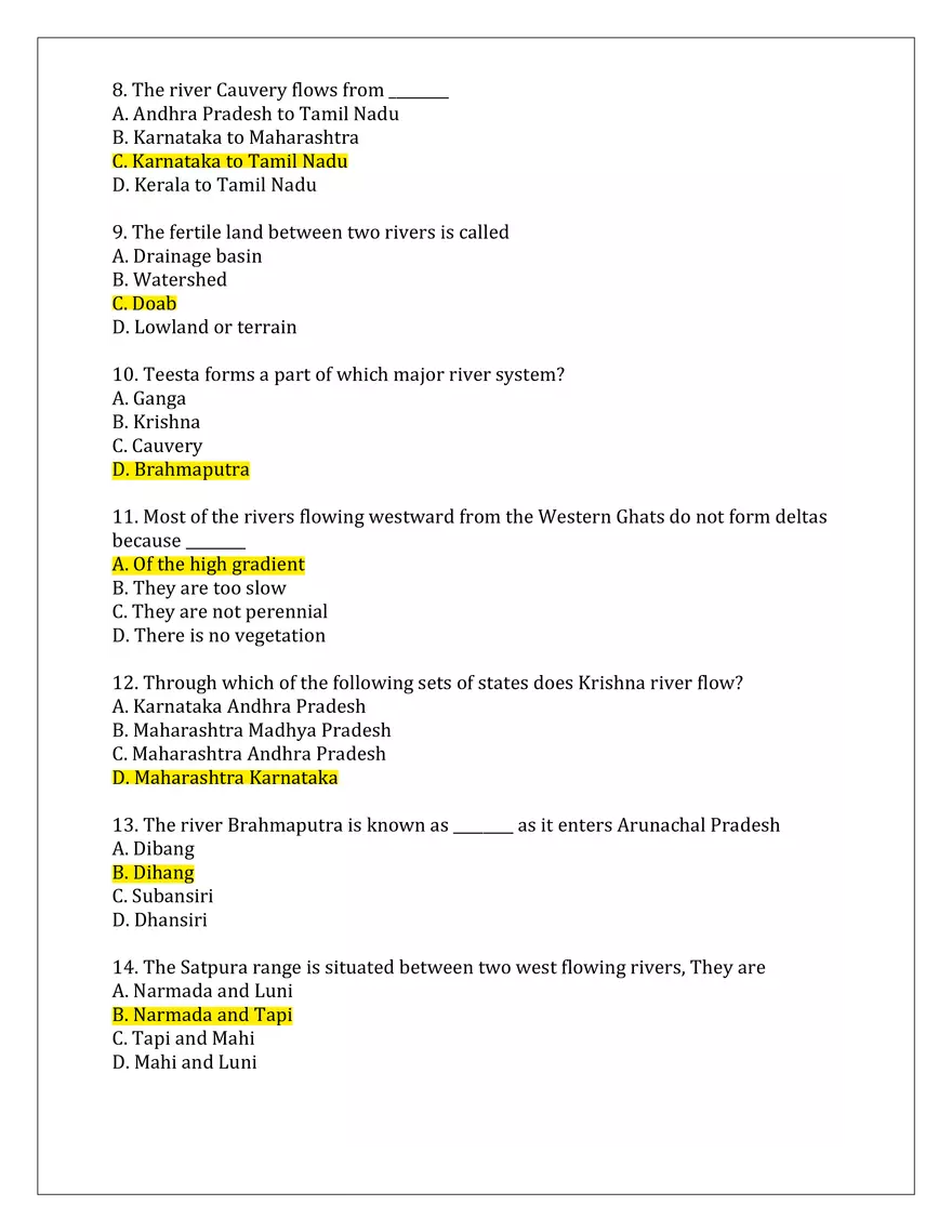Brahmaputra River System Quiz - Page 2