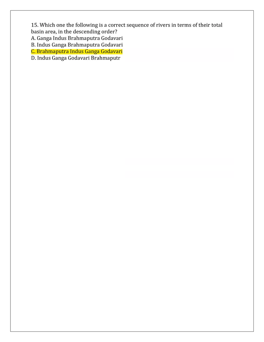 Brahmaputra River System Quiz - Page 3