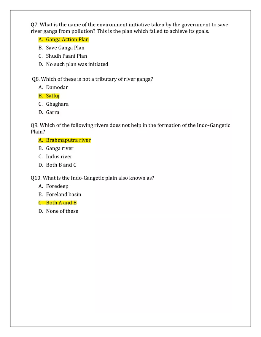 Ganga River System Quiz - Page 2