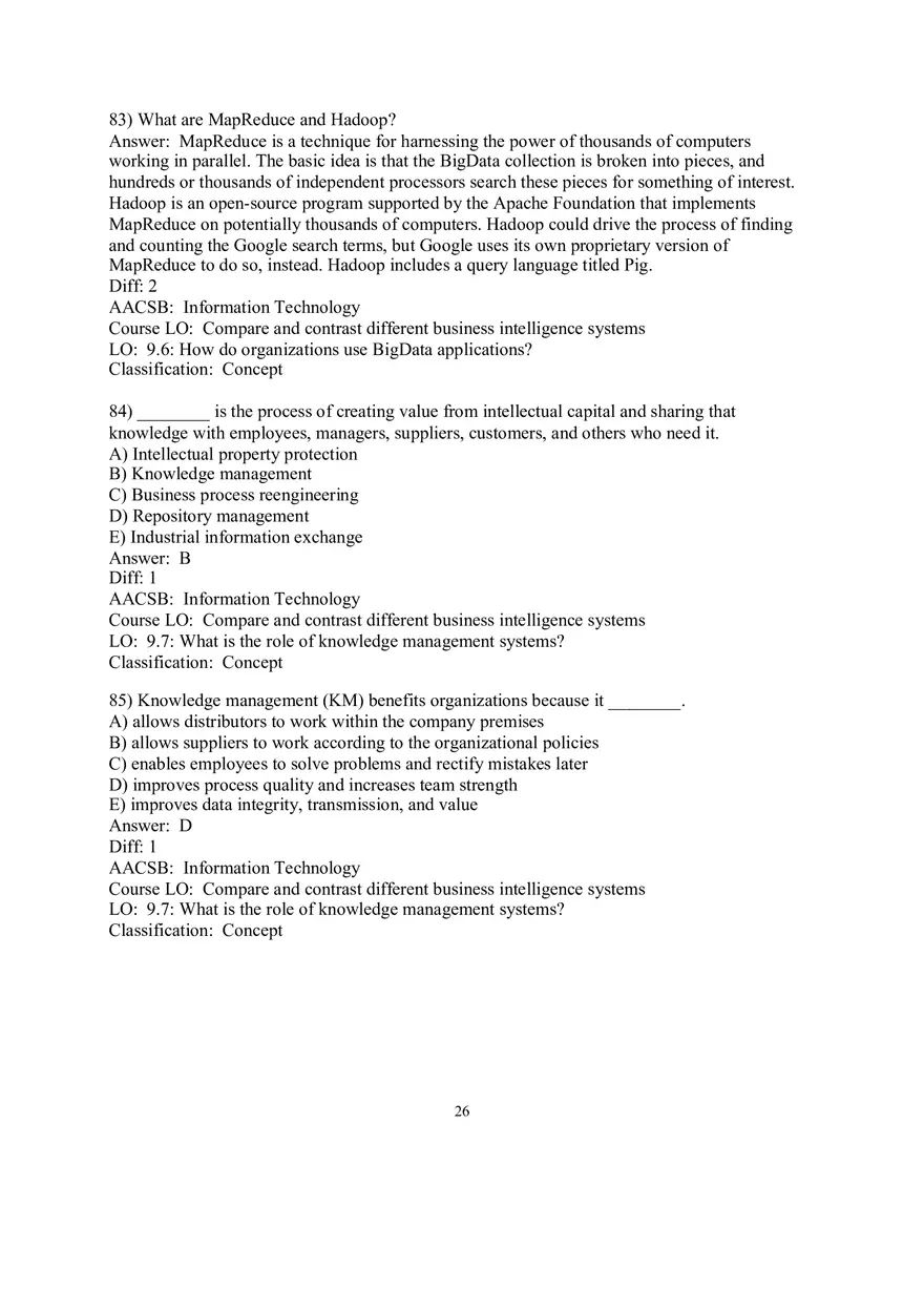 Chapter 9  Business Intelligence Systems Answers 3 - Page 7