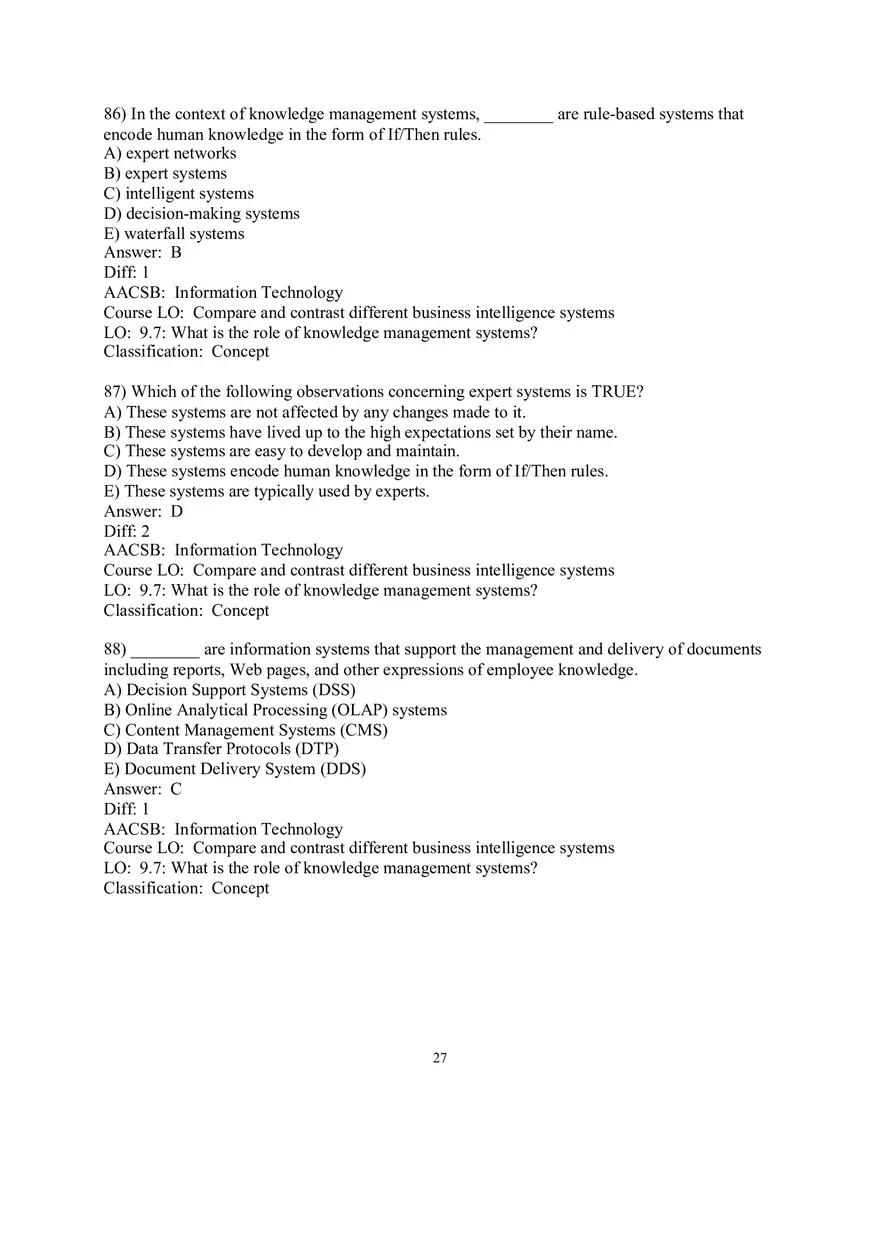 Chapter 9  Business Intelligence Systems Answers 3 - Page 8