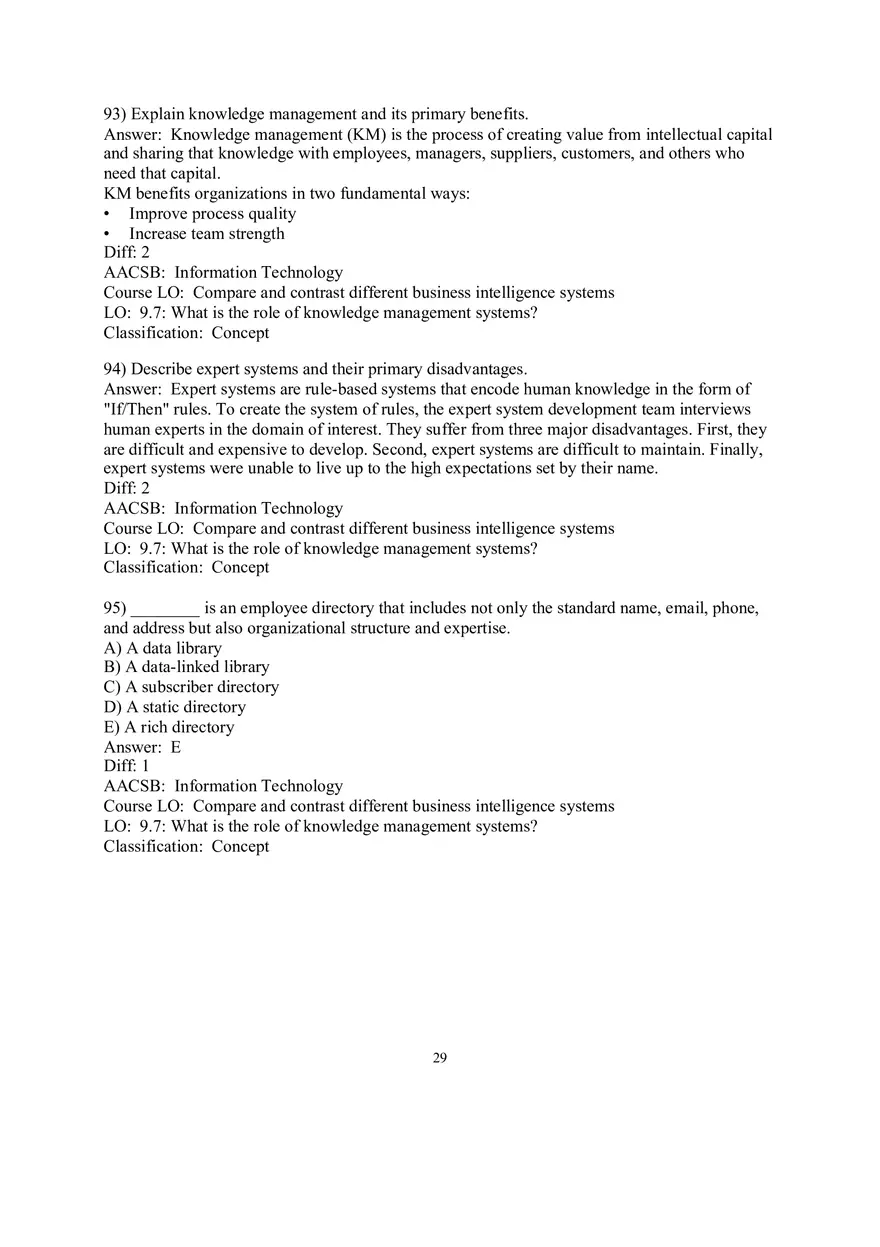 Chapter 9  Business Intelligence Systems Answers 3 - Page 10