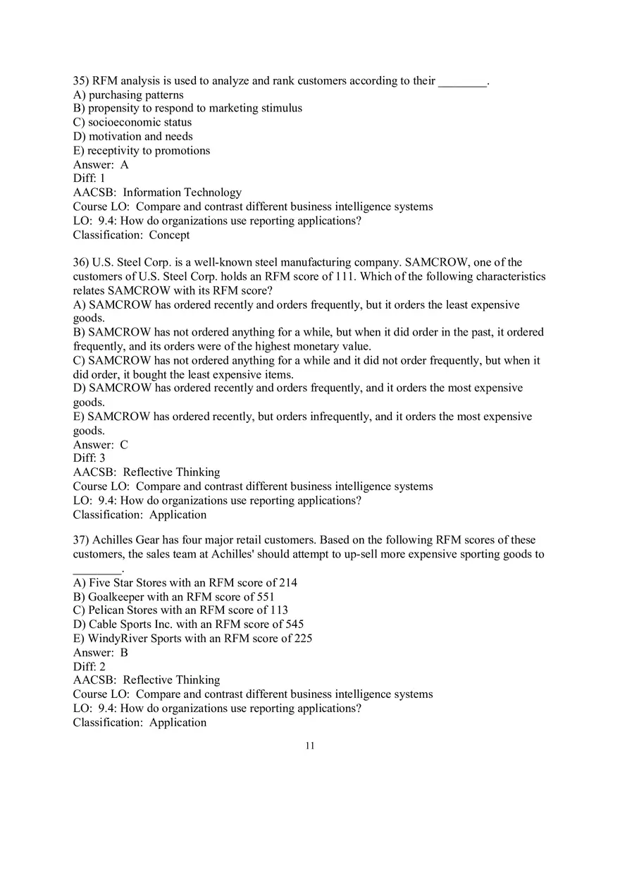 Chapter 9  Business Intelligence Systems Answers 2 - Page 1
