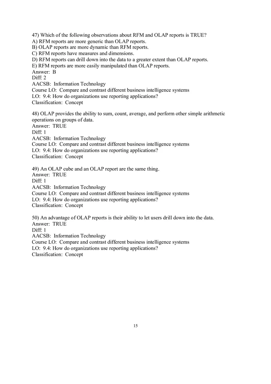 Chapter 9  Business Intelligence Systems Answers 2 - Page 5