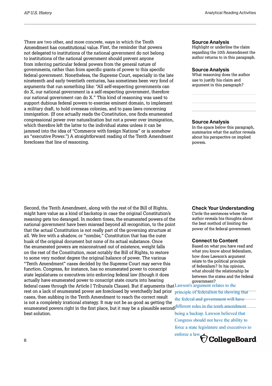 United States Government and Politics Topic 1.8 - Page 9