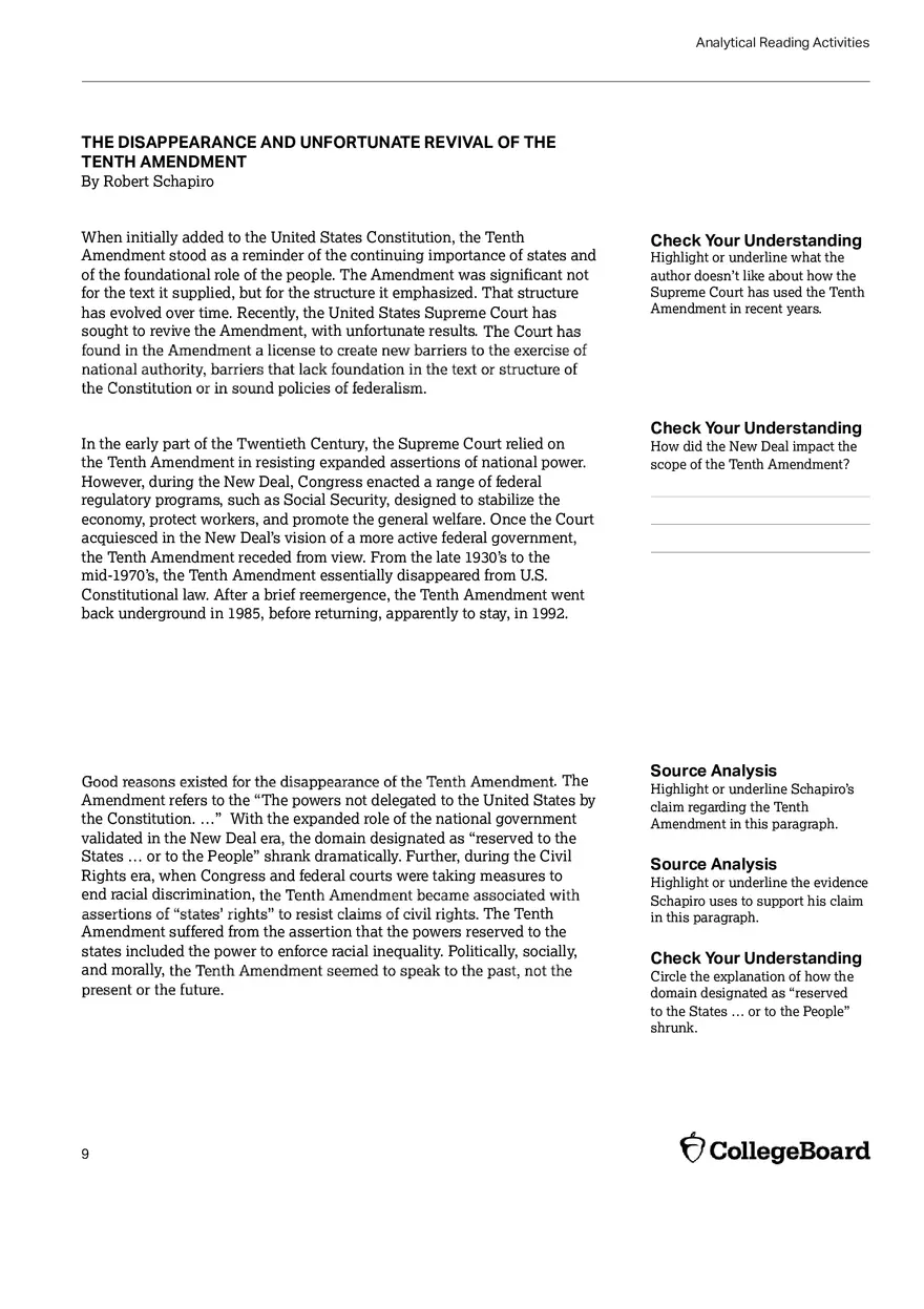 United States Government and Politics Topic 1.8 - Page 10