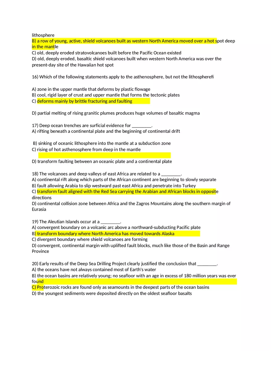 Chapter 7 Plate Tectonics Review Quiz - Page 3