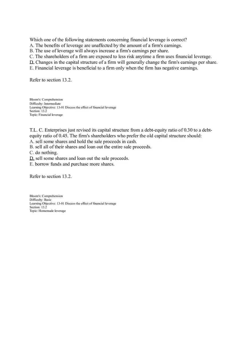 Chapter 13 Leverage and Capital Structure - Page 21