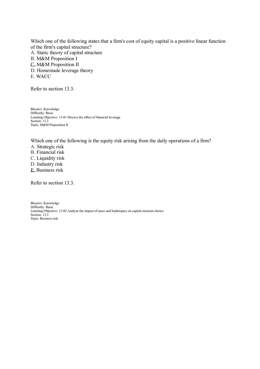 Chapter 13 Leverage and Capital Structure - Page 2