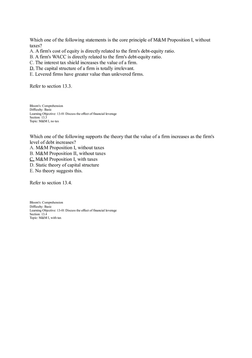 Chapter 13 Leverage and Capital Structure - Page 3