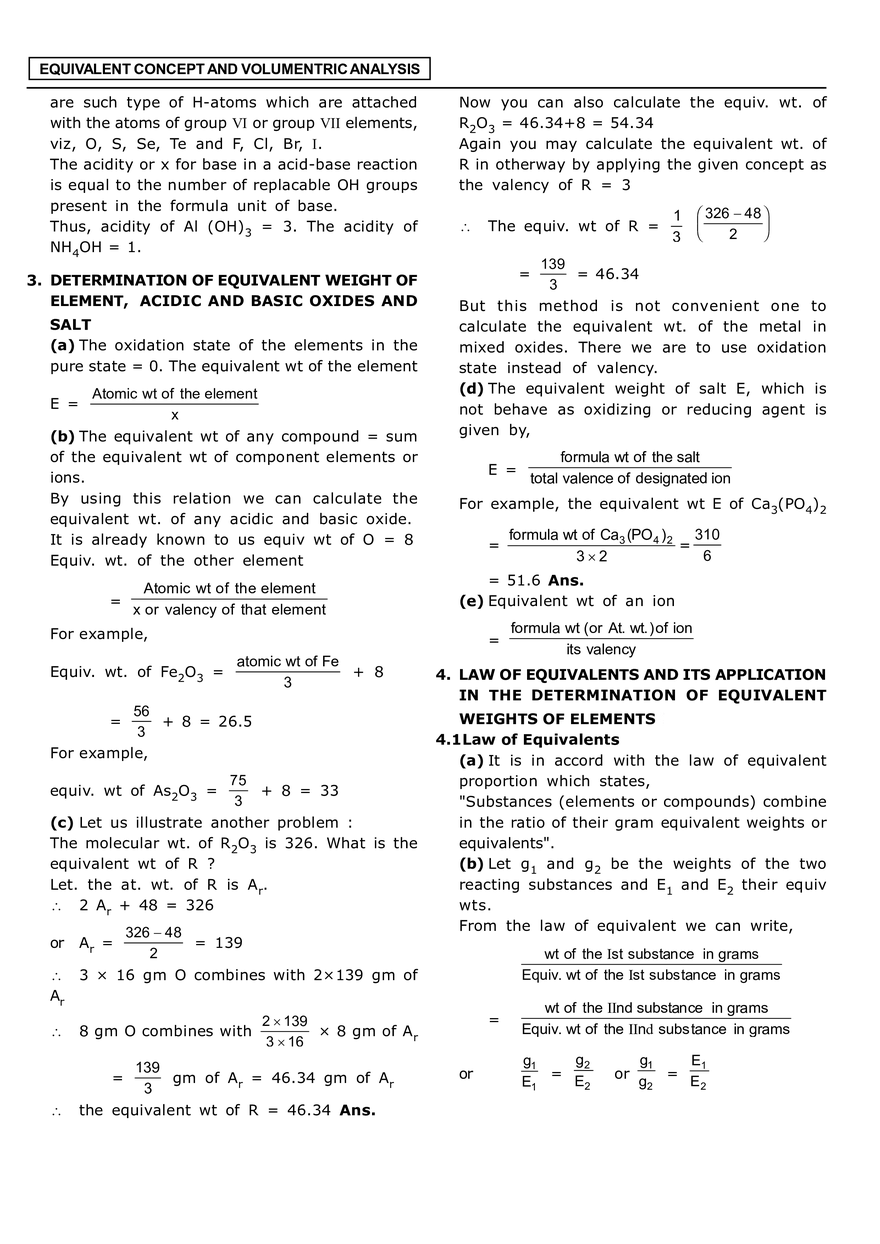 Equivalent Concept and Volumentric Analysis - Page 3
