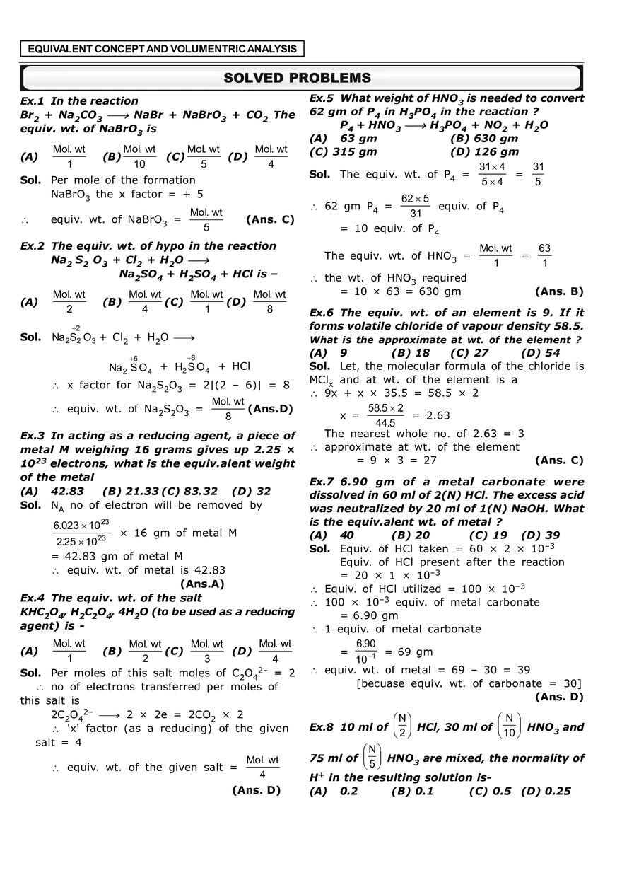 Equivalent Concept and Volumentric Analysis - Page 6
