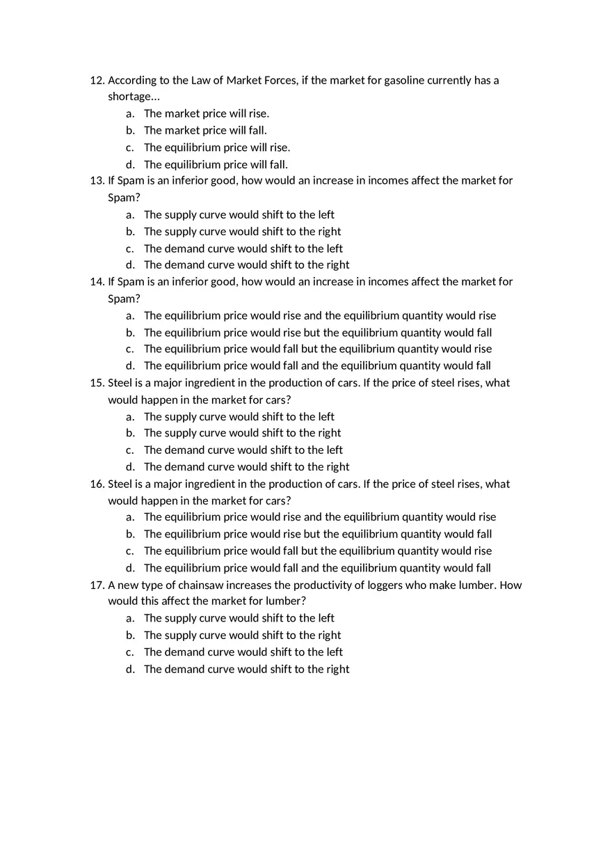 Quiz 1 – Supply and Demand - Page 3