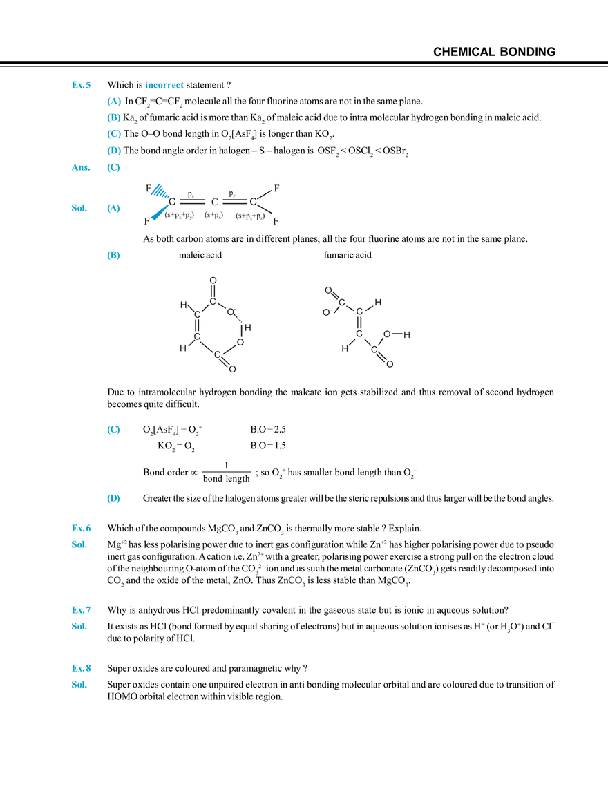 Chemical Bonding Solved Examples - Page 2