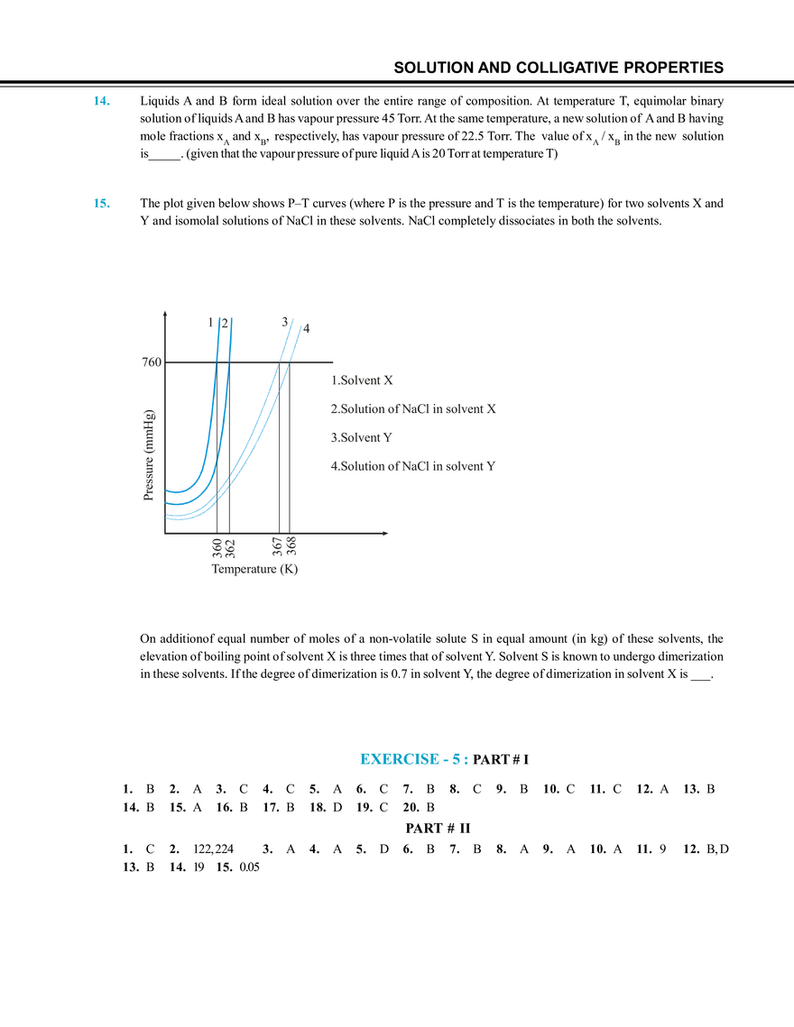 Solution and Colligative Properties Exercise # 5 - Page 5