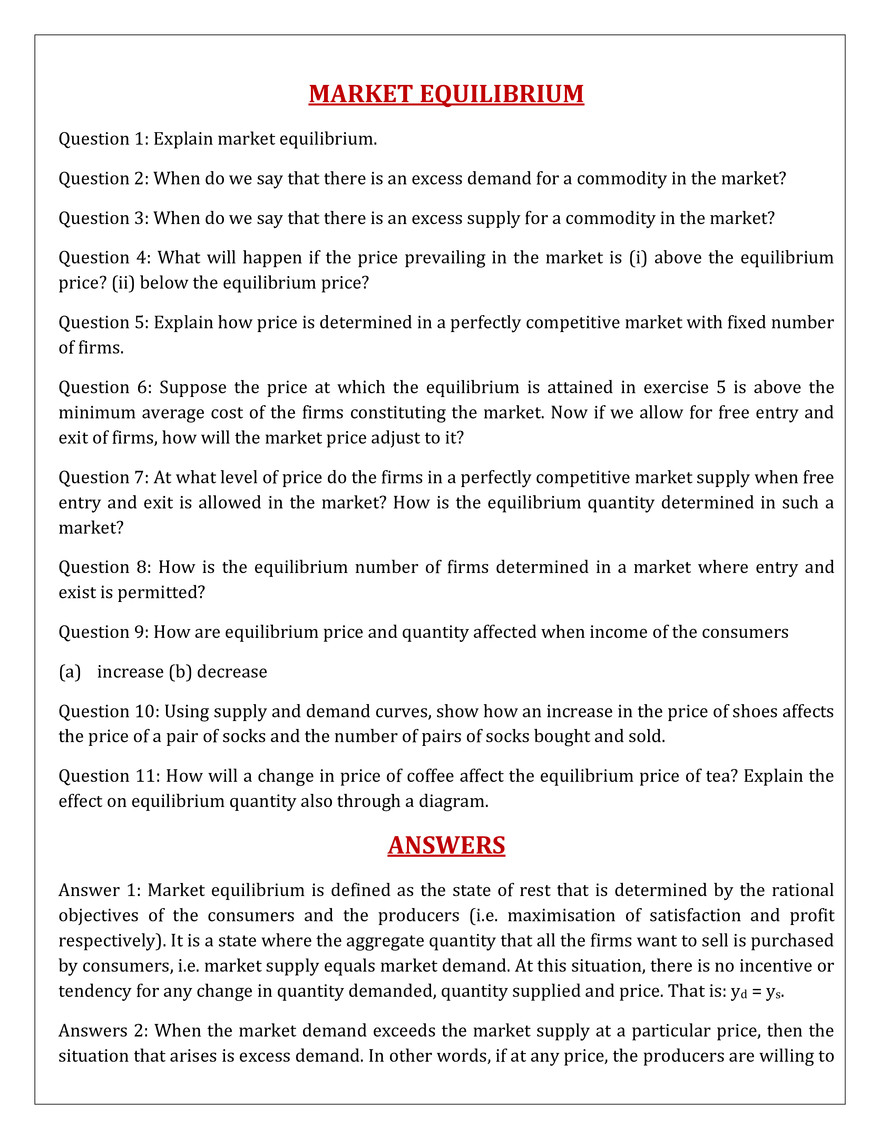 Market Equilibrium - Page 1