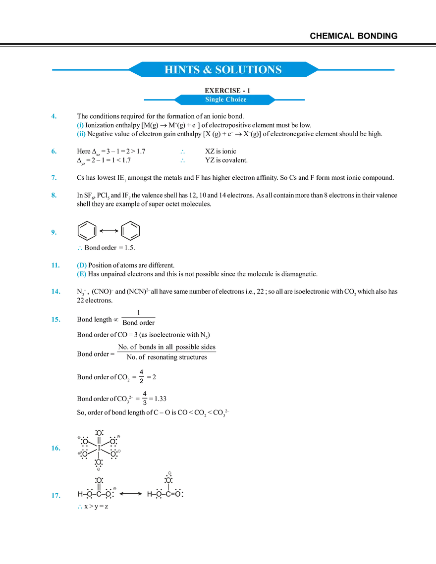 Chemical Bonding Solution - Page 1