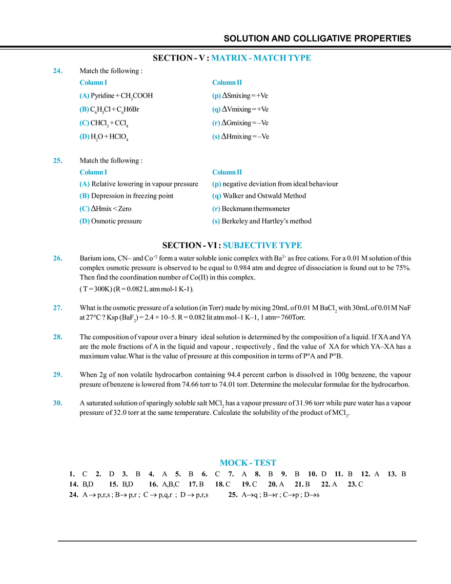 Solution and Colligative Properties Mock Test - Page 6